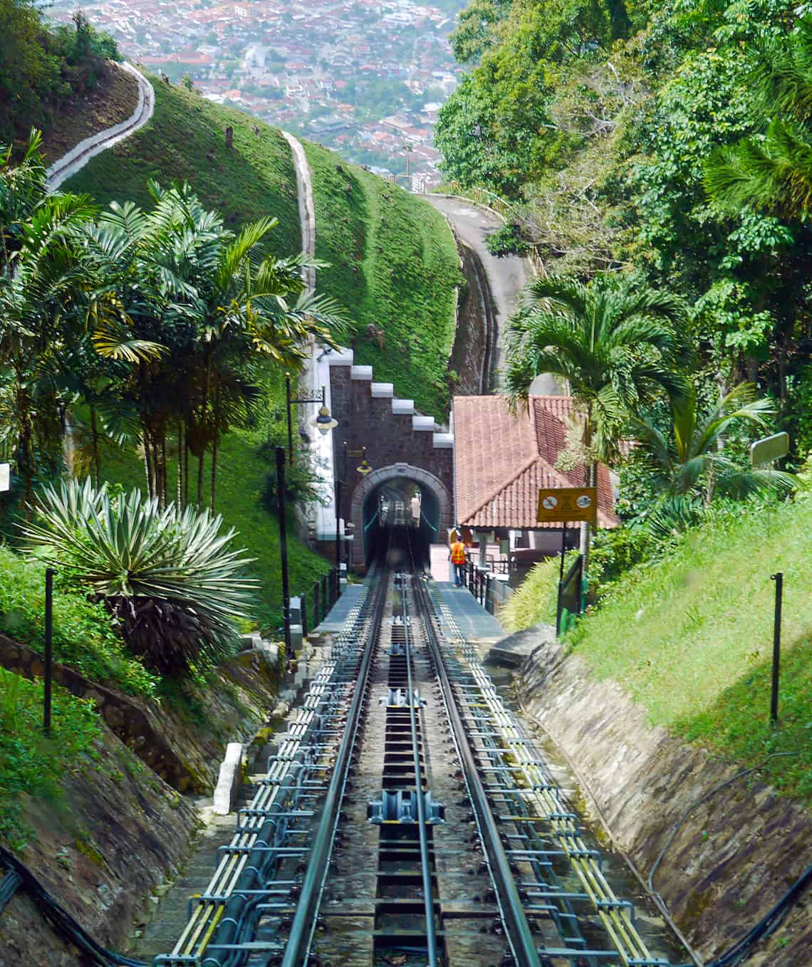 De berg op bij Penang Hill