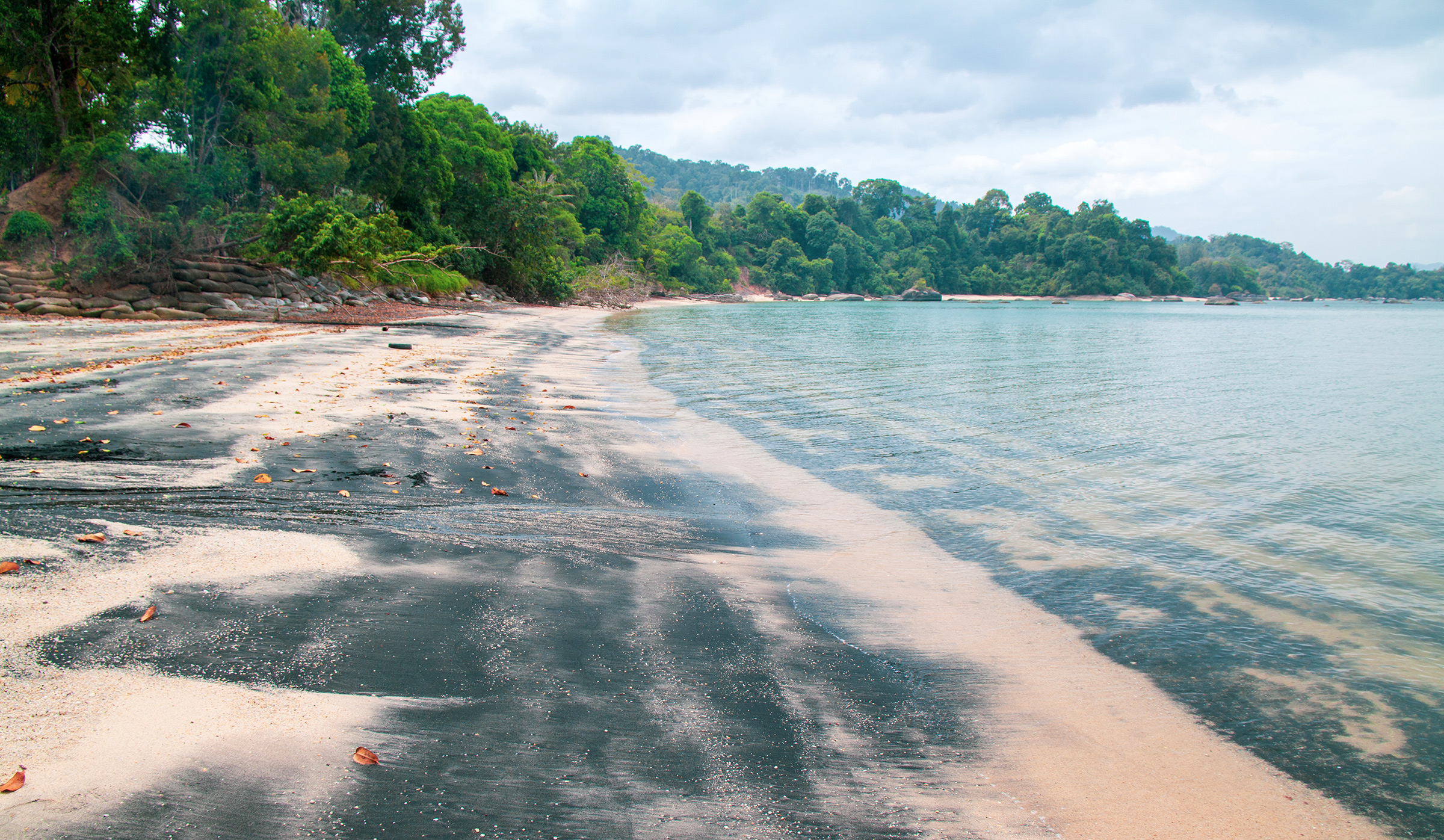 langkawi black sand beach