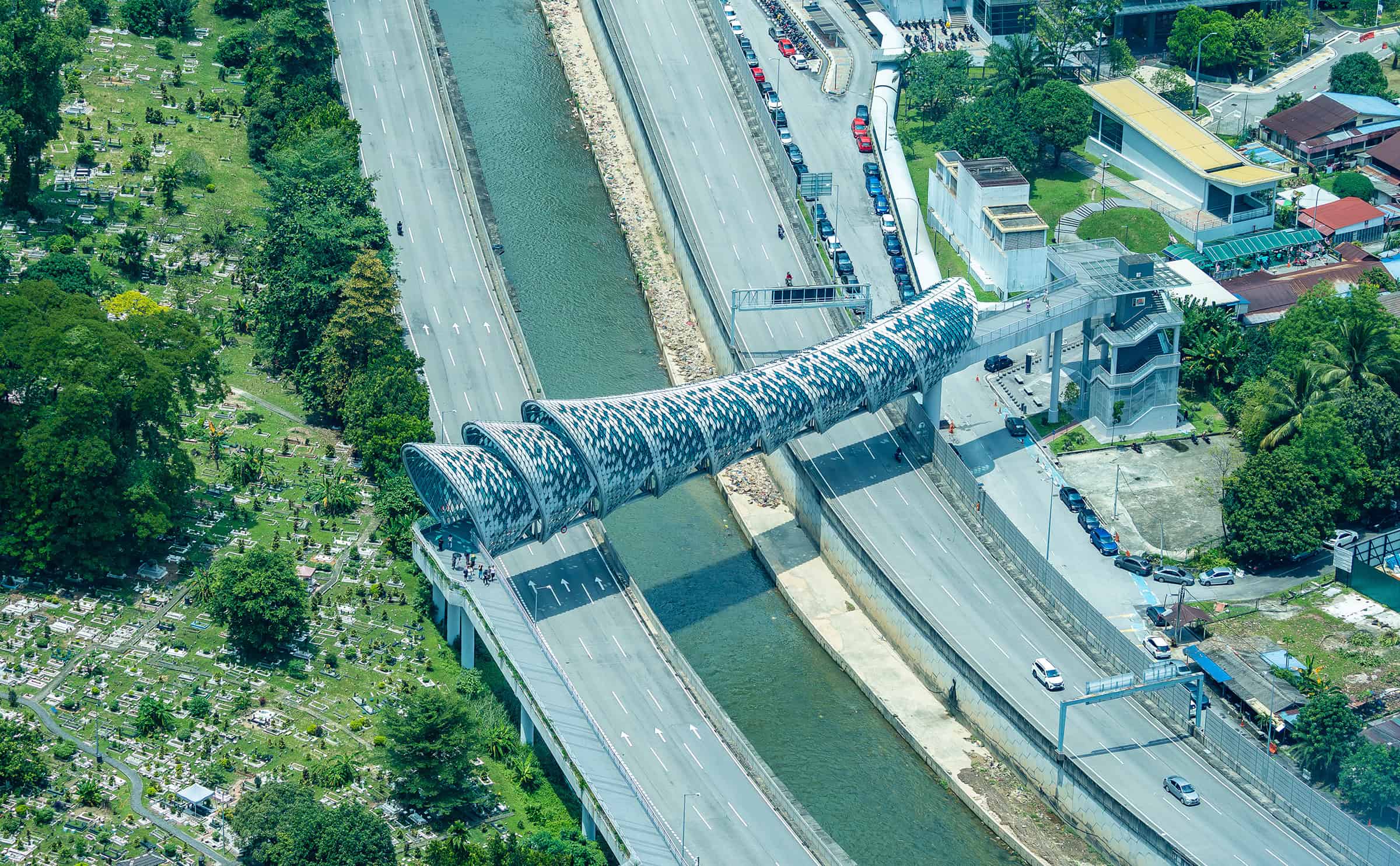 Saloma Link Bridge in Kuala Lumpur