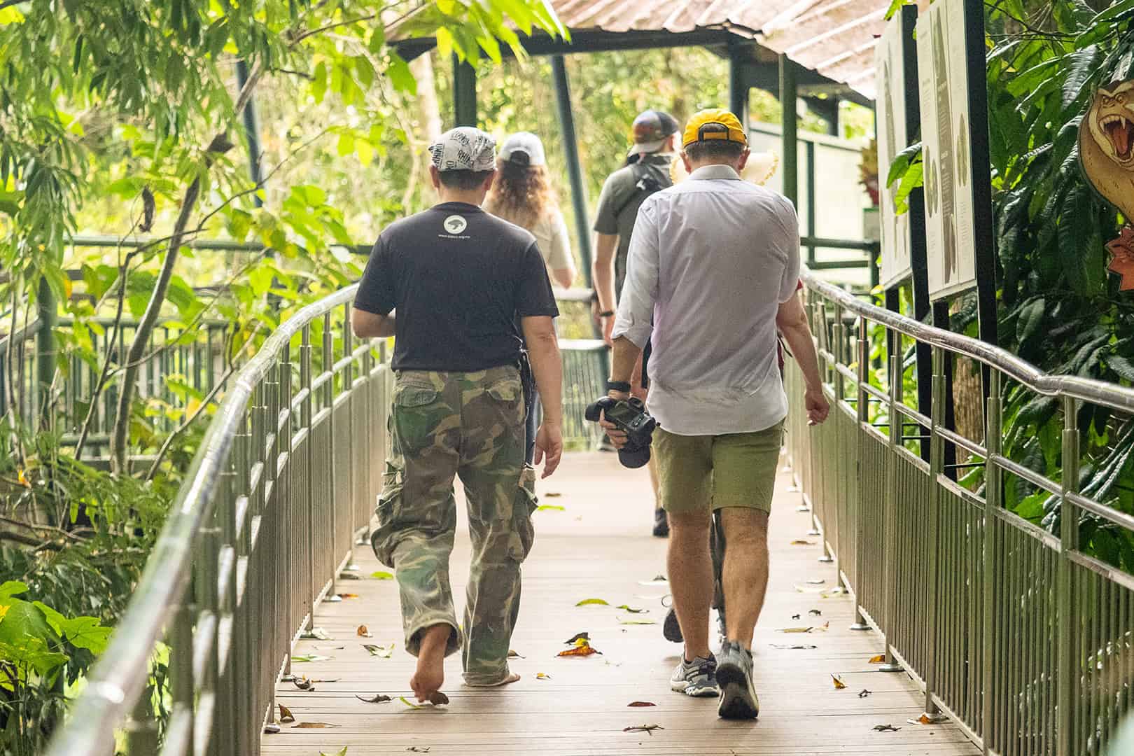 People walking at the Bornean Sun Bear Conservation Centre (BSBCC) in Sabah