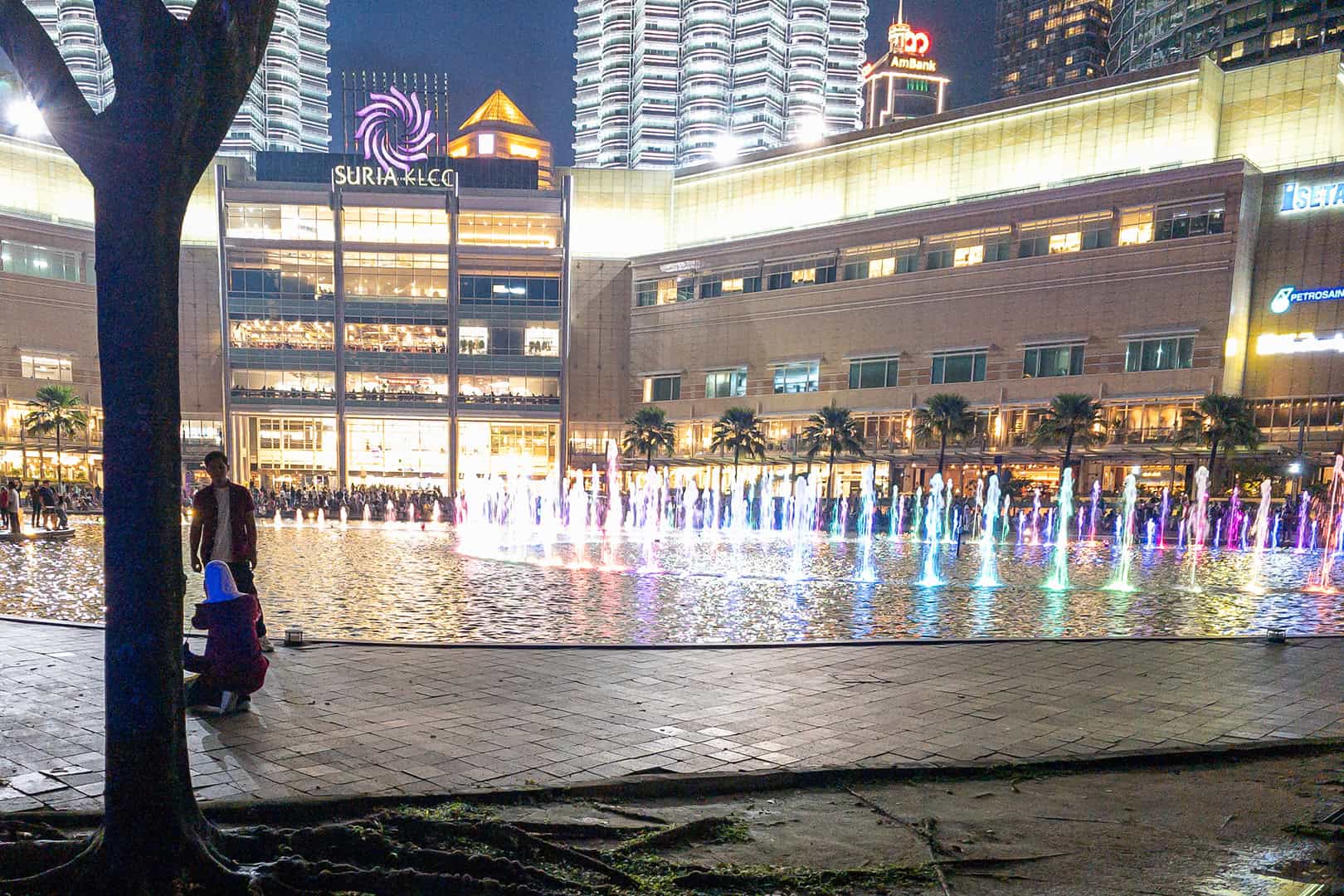 Colors at the Lake Symphony Water Show, Suria KLCC in Kuala Lumpur