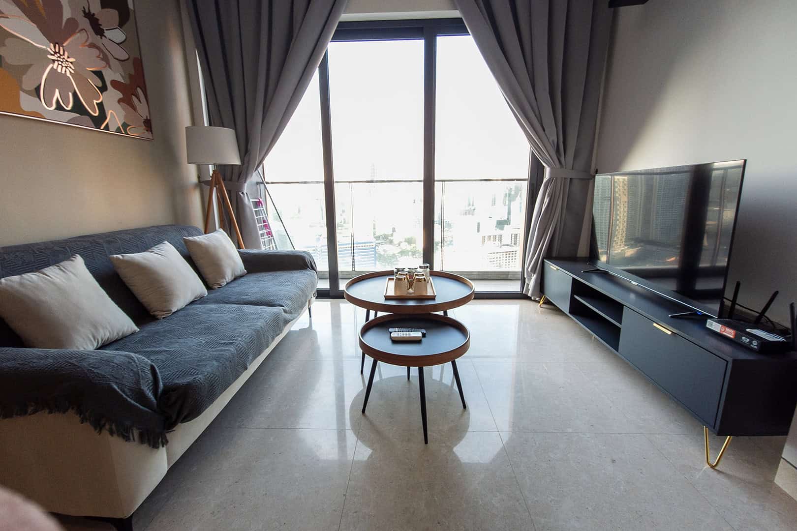 Woonkamer uitzicht, Lucentia Residences, Lalaport BBCC in Kuala Lumpur