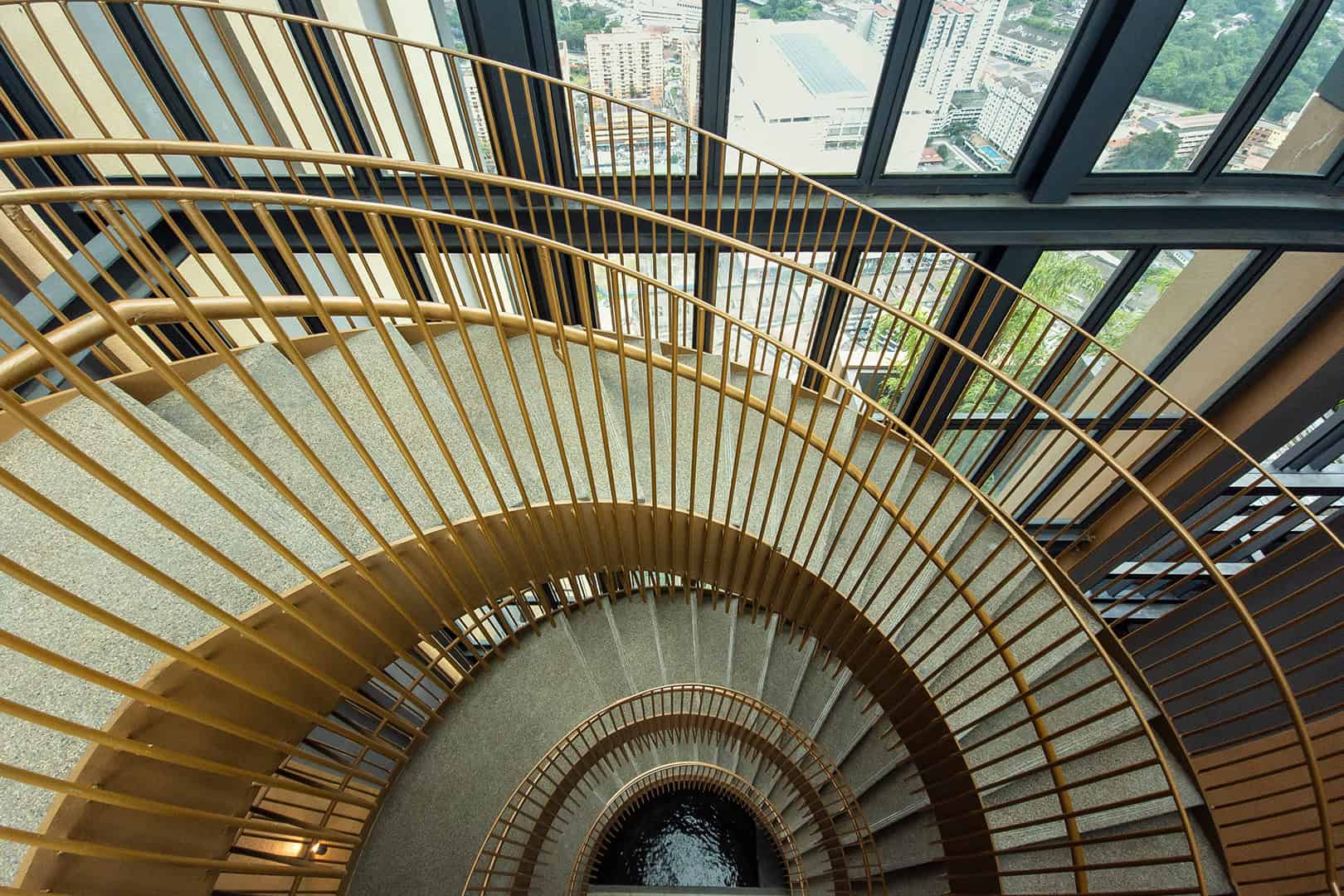 Spiral stairs, Lucentia Residences, Lalaport BBCC in Kuala Lumpur