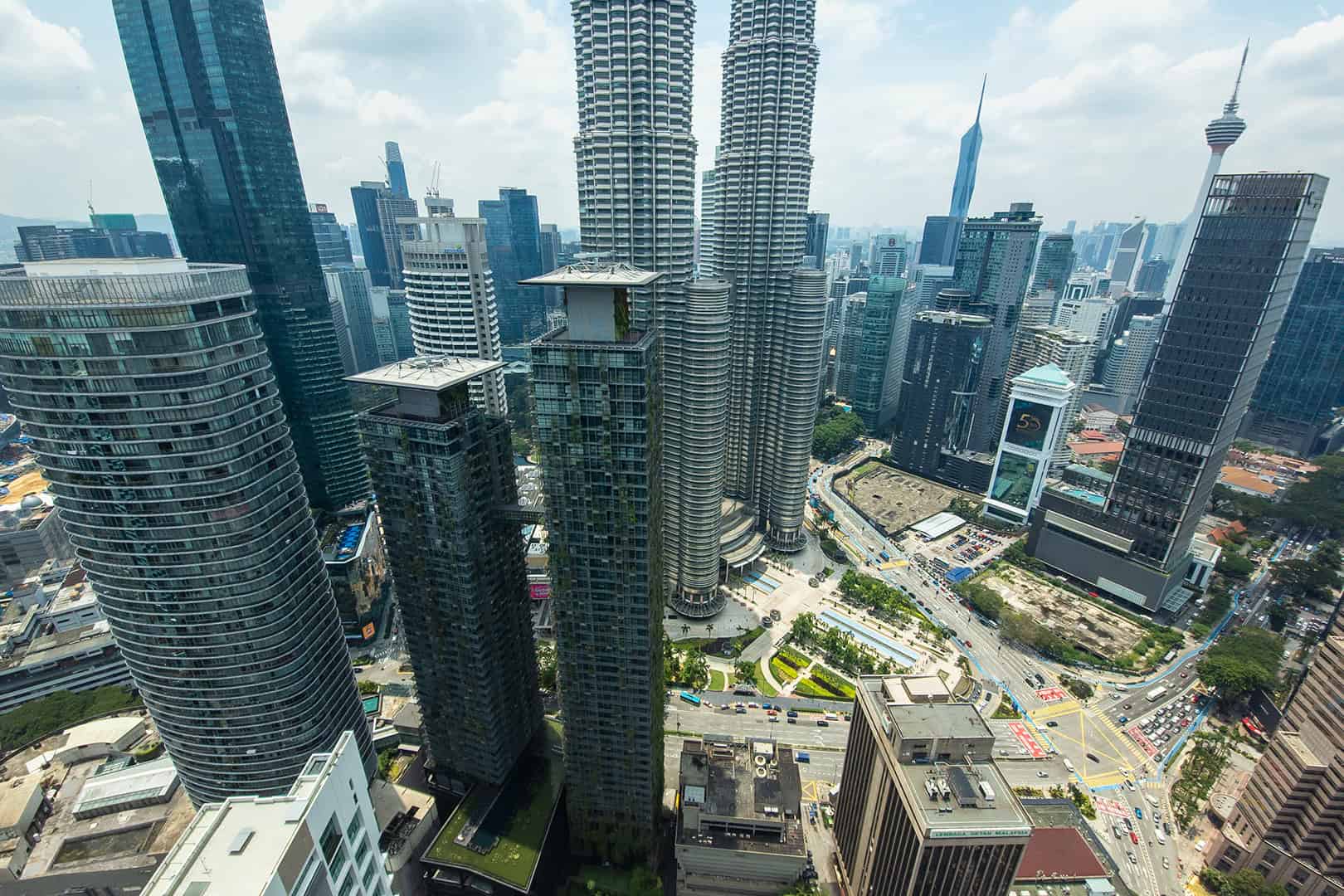 Skyline KL vanaf Star Suites KLCC (Star Residence Kuala Lumpur).