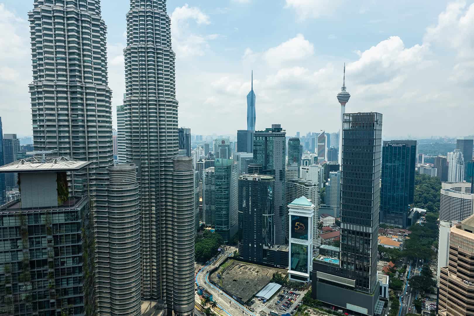 Skyline KL vanaf Star Suites KLCC (Star Residence Kuala Lumpur).