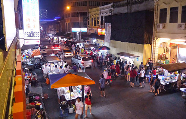 Eetstraat op het eiland Penang